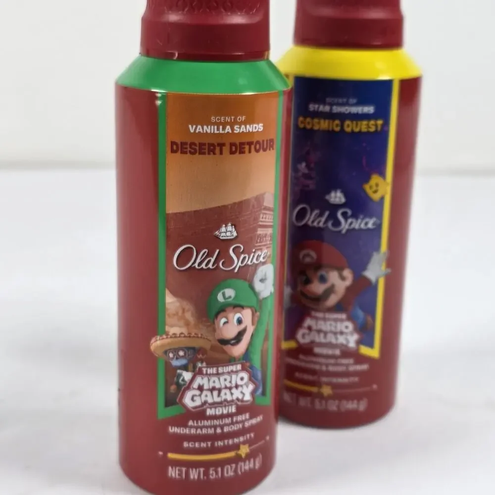 2PK Old Spice Super Mario Galaxy Cosmic Quest Deodorant Spray 5.1oz EACH New